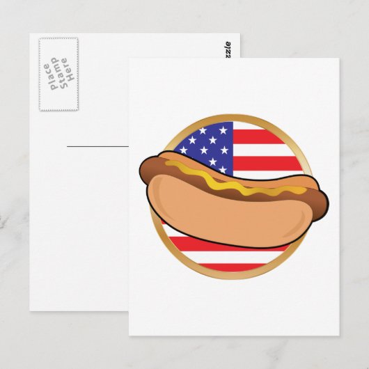 Hot Dog American Flag Briefkaart (Voorkant / Achterkant)