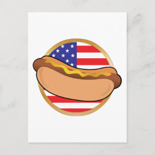 Hot Dog American Flag Briefkaart