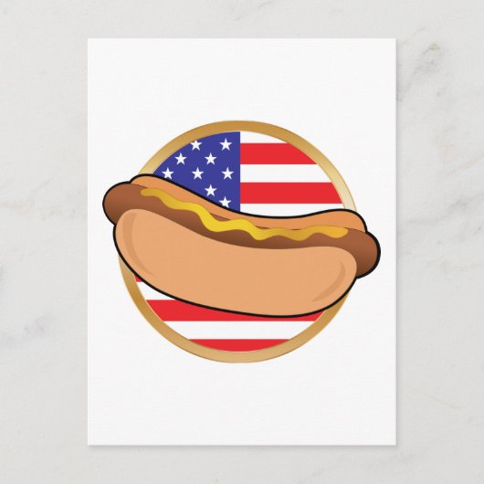 Hot Dog American Flag Briefkaart (Voorkant)