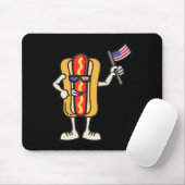Hot Dog American Flag Juli 4e Patriotic BBQ Cooko Muismat (Met muis)
