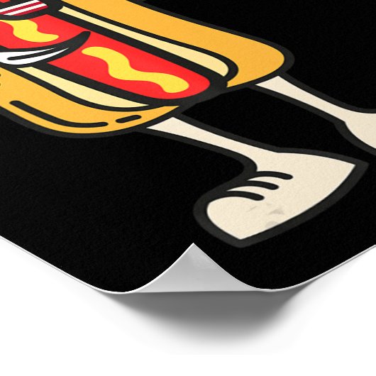 Hot Dog American Flag Juli 4e Patriotic BBQ Cooko Poster (Hoek)