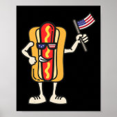 Hot Dog American Flag Juli 4e Patriotic BBQ Cooko Poster (Voorkant)