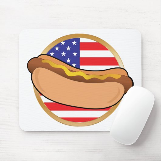 Hot Dog American Flag Muismat (Met muis)