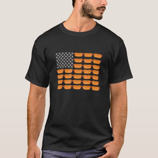 Hot Dog American Flag T-shirt (Voorkant)