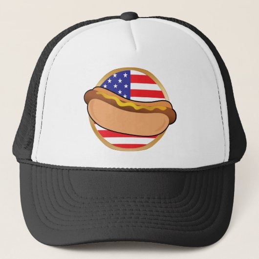 Hot Dog American Flag Trucker Pet (Voorkant)