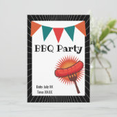 Hot Dog Backyard BBQ Barbecue Party Kaart (Staand voorkant)