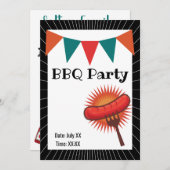 Hot Dog Backyard BBQ Barbecue Party Kaart (Voorkant / Achterkant)