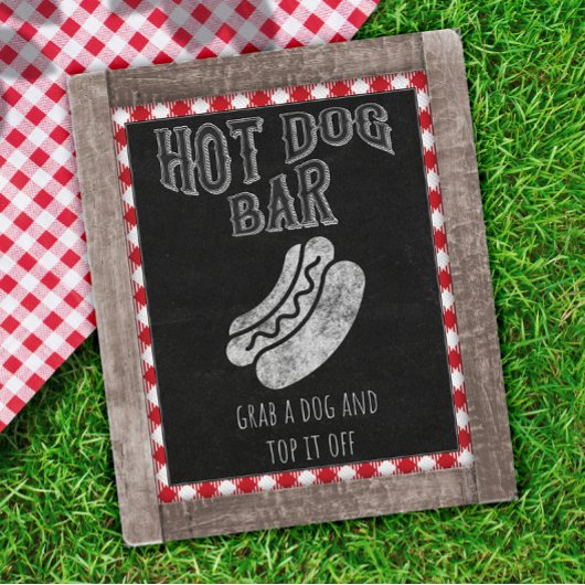 Hot Dog Bar I Do BBQ Party Sign. Poster