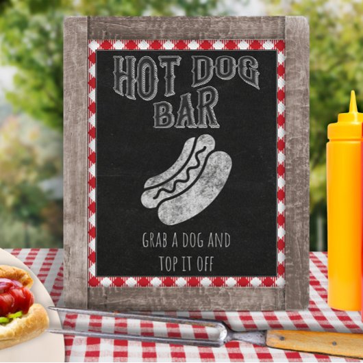 Hot Dog Bar I Do BBQ Party Sign. Poster