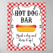 Hot Dog Bar Red Gingham I Do BBQ Poster (Voorkant)