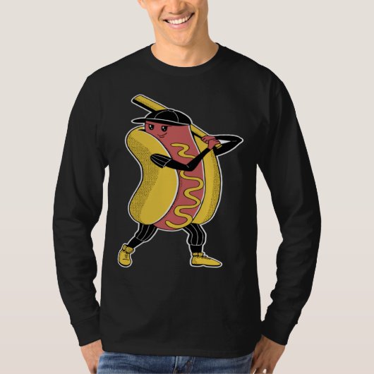 Hot-dog baseball sports t-shirt (Voorkant)