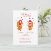 Hot Dog | BBQ | Koppels Vrijgezellenfeest Kaart (Staand voorkant)