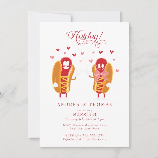 Hot Dog | BBQ | Koppels Vrijgezellenfeest Kaart (Voorkant)