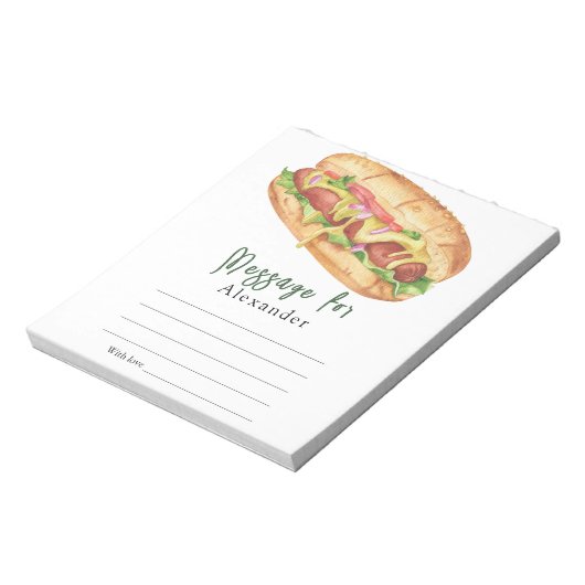 Hot Dog BBQ Time Capsule Bericht Notitieblok (Linkerzijde)