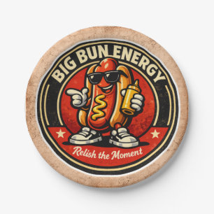 Hot Dog - Big Bun Energy - Foodie Vrienden Papieren Bordje