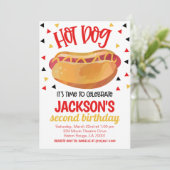 Hot Dog Birthday Party Invite Kaart (Staand voorkant)