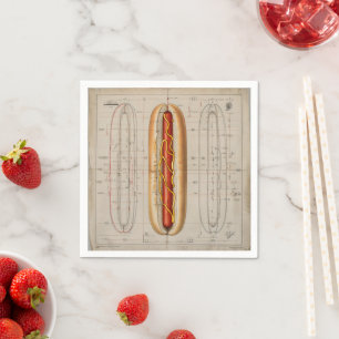 Hot Dog -blauwdruk Servet