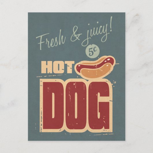 Hot Dog Briefkaart (Voorkant)