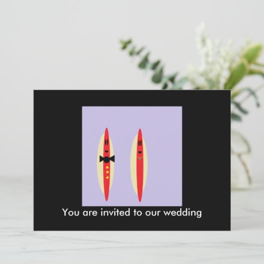 Hot Dog Bruiloft Kaart (Staand voorkant)