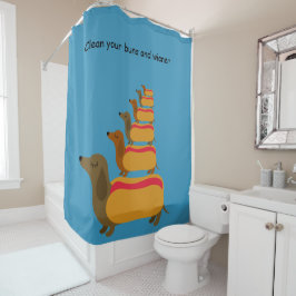 Hot Dog Buns Dachshund Douchegordijn