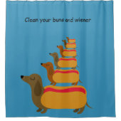 Hot Dog Buns Dachshund Douchegordijn (Voorkant)