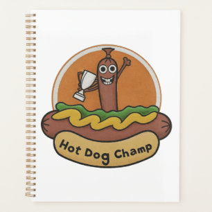 Hot Dog Champ Weiner Trofee Cute Foodie Planner