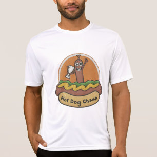 Hot Dog Champ Weiner Trofee Schattig Foodie T-shirt