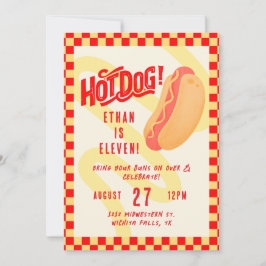 Hot Dog! Cook out themed, Any age birthday  Kaart
