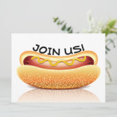 Hot Dog Cookout Party Uitnodiging (Staand voorkant)