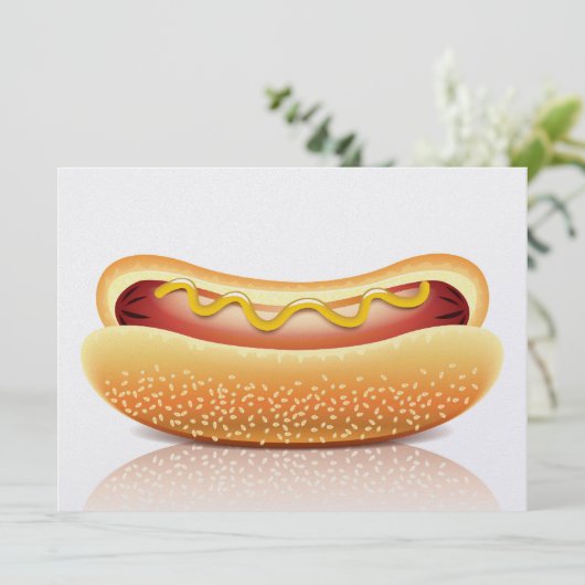 Hot Dog Cookout Party Uitnodiging (Staand voorkant)