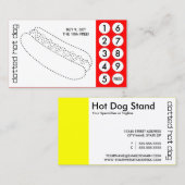 hot dog cut out punch cards klantenkaartje (Voorkant / Achterkant)