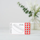 hot dog cut out punch cards klantenkaartje (Staand voorkant)