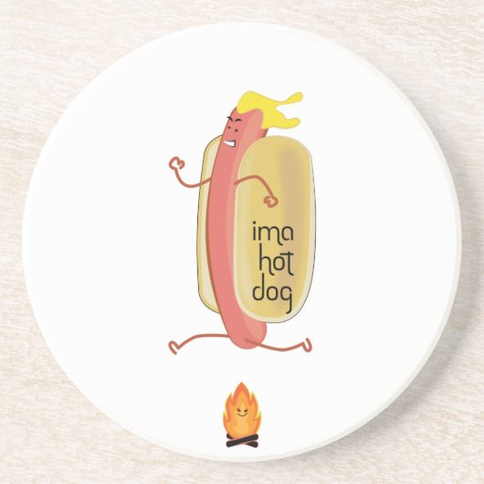 Hot-Dog Dare Devil Zandsteen Onderzetter (Voorkant)