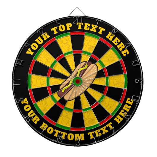 Hot Dog Dartboard met aangepaste tekst Dartbord (Voorkant)
