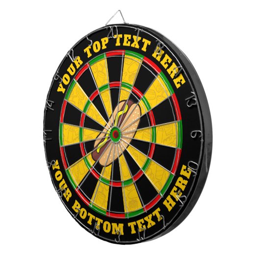 Hot Dog Dartboard met aangepaste tekst Dartbord (Voorkant Rechts)