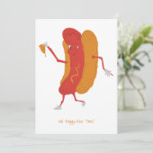 Hot Dog Drawing BBQ Party - Uitnodiging (Staand voorkant)