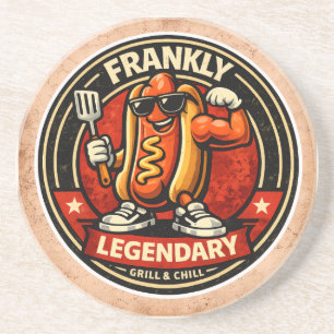 Hot Dog - Eerlijk Legendarisch - Foodie Vrienden Zandsteen Onderzetter