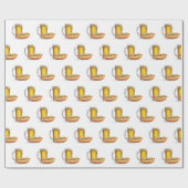 Hot Dog en Bier Op Wit Cadeaupapier (Vlak)