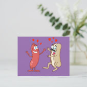 Hot Dog en Bun - Love at First Sight Briefkaart (Staand voorkant)