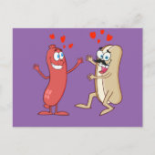 Hot Dog en Bun - Love at First Sight Briefkaart (Voorkant)
