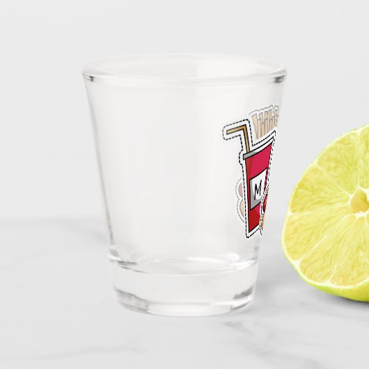 Hot Dog en Fries, aangepast monogram, glas (Links)