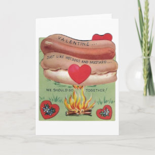  Hot Dog en Mosterd Valentijn Kaart