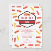 Hot Dog Fast Food 4 juli BBQ Party Kaart (Voorkant)