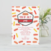 Hot Dog Fast Food 4 juli BBQ Party Kaart (Staand voorkant)