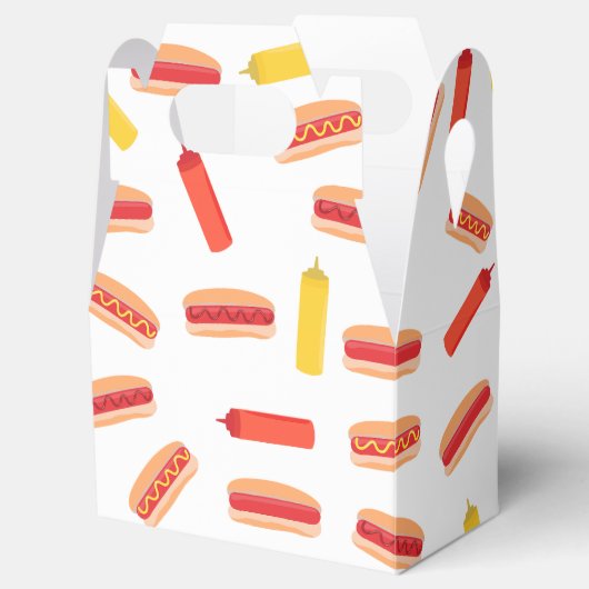Hot Dog Fast Food BBQ Patroon Bedankdoosjes (Geopend)