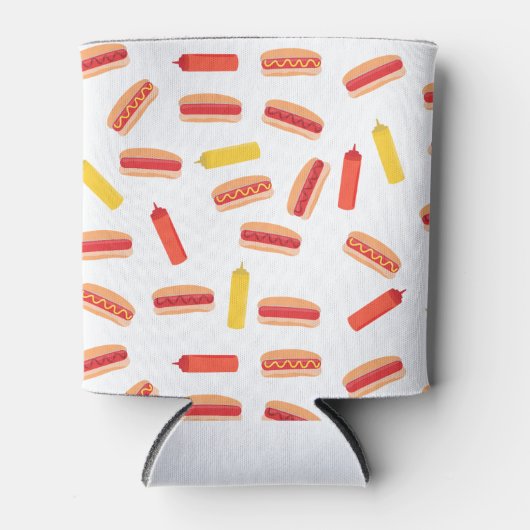 Hot Dog Fast Food BBQ Patroon Blikjeskoeler (Voorkant)