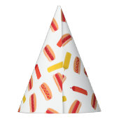Hot Dog Fast Food BBQ Patroon Feesthoedjes (Achterkant)