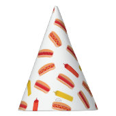 Hot Dog Fast Food BBQ Patroon Feesthoedjes (Rechts)