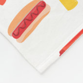 Hot Dog Fast Food BBQ Patroon Fleece Deken (Hoek)