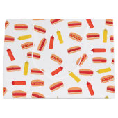 Hot Dog Fast Food BBQ Patroon Groot Cadeauzakje (Voorkant)